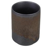 NOLITOY Retro Gilded Tea Cup: Rustic Coarse Pottery Coffee Mug Vintage Stoneware Water Beaker with Iron Rust Glaze for Kung Fu Tea, Latte & Matcha Handcrafted Feel (Dark Brown)