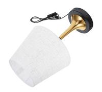 NOLITOY Retro Small Study Lamp USB Rechargeable Bedside Table Lamp with Fabric Shade Warm Light Compact Vintage Desk Light for Bedroom Dorm Living Patio Decor