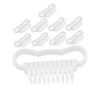 NOLITOY Reusable Nail Cleaning Brush 10pcs Set White Fingernail Scrubber Hand Scrubber Portable for Manicure and Gardening Nail Care