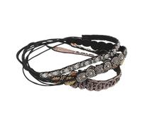 NOLITOY Rhinestone Beaded Elastic Headbands 5pcs with Simulation Pearls and Crystal Beads, Stretchy Statement Hairbands for Women’s Party, Wedding, and Festival Accessories