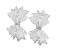 NOLITOY Rhinestone Bowknot Shoe Charms White DIY Shoe Decor Accessories for Women Wedding Bridal High Heel Flats Pumps Decorations