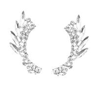 NOLITOY Rhinestone Ear Clip Earrings for Women Teen Lightweight Fashionable Ear Bone Clips Non Piercing Accessories for Birthday Wedding Party