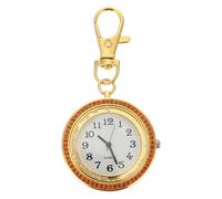 NOLITOY Rhinestone Keychain Hanging Pocket Watch Portable Unisex Nurse Doctor Stylish Quartz Timepiece with Secure Buckle for Bag Belt