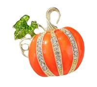 NOLITOY Rhinestone Pumpkin Brooch Decor Glitter Pumpkin Brooch Halloween Lapel Pin Cute Cartoon Halloween Pin for Clothes