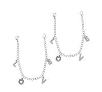 NOLITOY Rhinestone Shoe Chains with Love Letter Charm Metal Decoration for Women Sandals Sneakers Casual Shoes for Party and Daily Wear