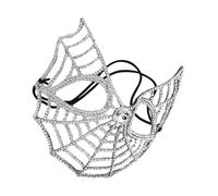 NOLITOY Rhinestone Spider Web Mask for Women, Bejeweled Masquerade Face Mask with Alloy Frame, Sequin Glitter Cobweb Accessory for Halloween, Mardi Gras, and Costume Parties
