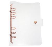NOLITOY Rose Gold A5 PVC Six-Ring Binder Notebook Cover, Journal Book Protector, Refillable Notepad Case for Travel and Office Use