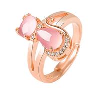 NOLITOY Rose Gold Cat Ring Open Finger Ring Creative Chic Animal Jewelry for Women Delicate Rhinestone Inlaid Design for Party Birthday Anniversary Daily Wear