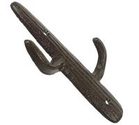 NOLITOY Rustic Cast Iron Cactus Wall Hook Double-Arm Wrought Hanging Hooks for Home Coat Storage Vintage Decorative for Bedroom and Hallway