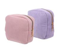 NOLITOY Sanitary Napkin Organizer Bag 2pcs Corduroy Portable with Spacious Interior and Internal Compartments Period Pad Pouch Cute Functional Design for Teen for Travel and School