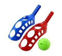 NOLITOY Scoop Ball Set for Lightweight Outdoor Toss and Catch Game Portable Hand Eye Coordination for Beach Lawn Garden Interaction Blue Red Yellow Random Color