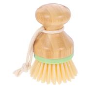 NOLITOY Scrubber Brush with Handle, Palm Fiber Kitchen Cleaning Brush for Stubborn Stains and Vegetable Washing, Small Eco-friendly Pot and Dish Scrubber for Household Use