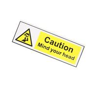 NOLITOY Self-adhesive Low Ceiling Warning Sign Watch Your Head Safety Sticker for Factories Warehouses Parking Lots Easy Install Caution Label for Low Overhead Areas
