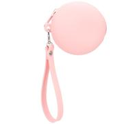 NOLITOY Silicone Coin Purse with Zipper and Wrist Strap, Portable Mini Change Purse for Girls and Women, Pink Small Coin Bag for Boys and Girls Birthday