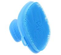 NOLITOY Silicone Face Brush for Deep Cleaning and Massaging with Hook, Blue Manual Facial Cleansing Brush for Gentle Exfoliation and Skin Care