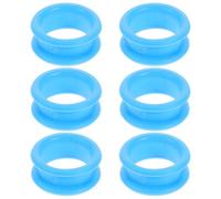 NOLITOY Silicone Finger Rings Soft Blue for Scissors 6pcs with Good Toughness and Comfortable Touch Silicone Covers Suitable for Pet Grooming and Home Use for Hairdressing Scissors