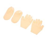 NOLITOY Silicone Gel Foot and Hand Moisturizing Socks Gloves Set Skin-color Exfoliating Spa Foot Covers Overnight Hydrating Mask for Women