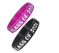 NOLITOY Silicone Wristbands Easy to Distribute and Unique Class of 2026 Graphics 24pcs Stylish Graduation Design Comfortable Fit for Graduation Week Party Favors Students and Graduates