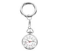 NOLITOY Silver and Heat Resistance with Luminous Pointer Glass and Alloy Material Pocket Watch Portable Key Ring Design Nurses for Student Nurses and Professionals
