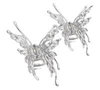 NOLITOY Silver Butterfly Suitable for Thick or Fine Alloy Hair Clamps Hair Claw Clips 2pcs Elegant and Practical Accessories for Women and Girls for Prom and Exercise