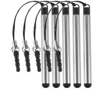 NOLITOY Silver Stylus Pens with Lanyards Included for Touchscreen Devices 5pcs with High Precision Capacitive Tips, Portable and Smooth Drawing Pens for Tablets and Touch Screen Laptops