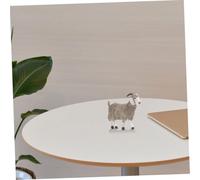 NOLITOY Simulated Wild Animal Model Solid Light Grey Sheep Ornament for Decoration Creative Artificial Angora Goat Figurine for Farm Scene Display