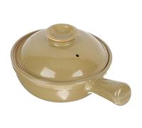 NOLITOY Single Serving Chinese Clay Casserole Pot Handle 1.5L Rustic Earthenware Cooking Pot for Soup and Rice Dishes Heat-Resistant Kitchen Cookware