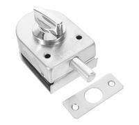 NOLITOY Sliding Glass Door Floor Bolt Lock, Clamp-on Stainless Steel No-Drill Frameless Shower Screen Latch, Hand-Twist Lock for Commercial and Residential Use