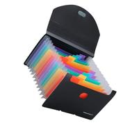 NOLITOY Small A6 Accordion File Organizer Folder 13 Compartments Expanding Document Wallet with Black Cover and Rainbow Inner Pages for Receipt Bill and Coupon Storage