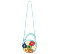 NOLITOY Small Handmade Crochet Crossbody Bag for Women Cotton Rope Woven Sling Purse with Floral Decor Lightweight Boho Tote for Beach and Casual Outings Versatile Shoulder and Handcarry