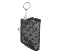 NOLITOY Small Pattern Keychain Coin Purse with Card Slots Transparent Clasp Wallet for Credit Cards Ids and Coins Practical Key Ring Pouch for Students and Everyday Use