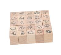 NOLITOY Small Planner Stamp Set for Journals and Notebooks Cute Weather and Designs Versatile Wooden Craft Stamps for DIY Scrapbooking and Daily Mood Tracking
