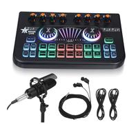 NOLITOY Sound Card Microphone Kit for Live Streaming Music Studio Equipment Microphone Portable Audio Mixer for Podcasting and Dj Kit