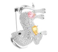 NOLITOY Sparkling Rhinestone Horse Brooch Pin with Twisted Head Design Lightweight Metal Animal Lapel Pin for Women Men Lucky Chinese Zodiac Jewelry Gift for Year Holiday and Wedding