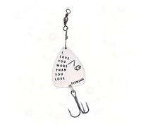 NOLITOY Stainless Steel Fishing Lure with Triple Hooks Metal Bait for Suitable for Various Fish Species I Love You More Than You Love Fishing Pattern