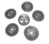 NOLITOY Stainless Steel Pot Scrubber with 1 Steel Ball and 5 Replacement Pads Reusable Metal Scouring Pads for Kitchen Dish and Pan Cleaning Suitable for Oven and Wok