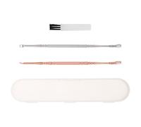 NOLITOY Stainless Steel Spiral Ear Pick Double-Head Earwax Removal Tool with Spring Tip and Brush for Home and Travel Use, Minimizing Discomfort and Reusable Ear Cleaning Spoon