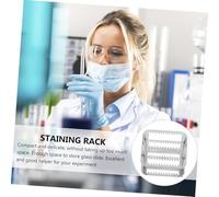 NOLITOY Stainless Steel Staining Rack Positions Glass Slides Holder for Laboratory Experiments Lightweight Slide Storage Stand for Scientific Research