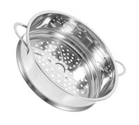 NOLITOY Stainless Steel Steamer 22cm, Handle Bun Steamer with Cookware Grid, Cooking Pan Set for Dumplings, Veg Cooking, Kitchen Use, Home Cook Silver