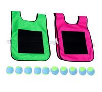 NOLITOY Sticky Ball Vest with Sponge Balls Soft Toss Game for Outdoor and Indoor Play Motor Skill Development Includes Green and Pink Vests Package Random Color
