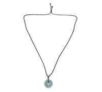 NOLITOY Stone Circle Necklace Gemstone Pendant Choker Car Rearview Mirror Charm Chinese Lucky Necklace Statement Jewelry Green