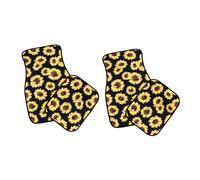 NOLITOY Sunflower Butterfly Print Car Interior Floor Mats Non-slip Decorative Carpet Covers for Vehicle Foot Protection Comfortable Fit for Cars