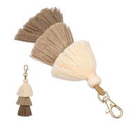 NOLITOY Tassel Bag Charm Keychain Made of Polyester Cotton and Alloy Bohemian Style with Multi-layered Fringe Pendant Decoration for Wallets and Keys during Festivals at Home