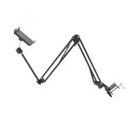 NOLITOY Telescopic Phone and Tablet Stand Black Alloy Plastic Desktop Holder for Desks and Vertical Surfaces, Portable Folding Bracket to Free Your Hands for Watching Videos