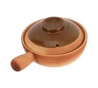 NOLITOY Terracotta Casserole Small Pots for Cooking Rice Cooking Pot Lid 600ml Traditional Chinese Clay for Stewing and Frying Small Soup