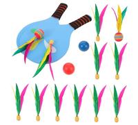 NOLITOY Thickened Portable Badminton Racket Set with Shuttlecocks Badminton Rackets for Outdoor Beach Games and Casual Sports Complete Play Set for Family Fun