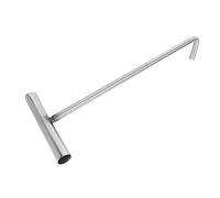 NOLITOY Thickened Stainless Steel T Shaped Manhole Cover Hook Lifting Tool for Roller Shutter Doors and Drain Covers with Comfortable Grip and Polished Smooth Surface