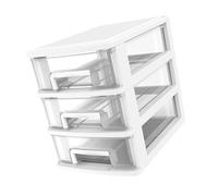 NOLITOY Three-layer Plastic Storage Box Drawer Organizer Transparent White Portable Desktop Sundries Holder for Office Study Small Space Efficient Storage