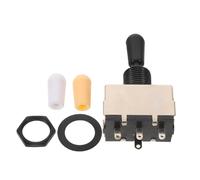 NOLITOY Three Metal Toggle Switch Caps 3 Way Toggle Switch Electric Guitar Pickup Selector Sealed Springloaded Structure Dust and Moisture Resistant Replacement Part with Knob Caps