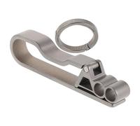 NOLITOY Titanium Key Clip Heavy Duty Belt Loop Keyring with 22mm Titanium Ring Detachable Carabiner Hook Outdoor Key Holder for Men